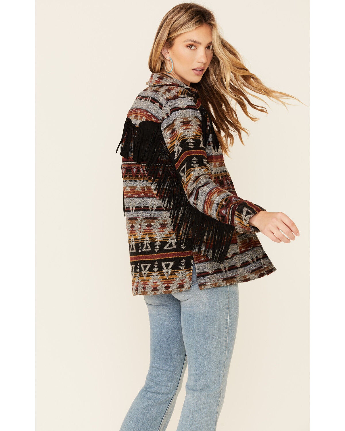 rust aztec jacket