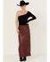 Image #1 - Free People Women's City Slicker Faux Leather Maxi Skirt , Red, hi-res