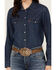 Image #3 - Levi's Women's Dark Wash Denim Long Sleeve Pearl Snap Ultimate Western Shirt, Blue, hi-res