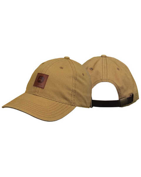 Image #1 - John Deere Men's Small Leather Logo Patch Ball Cap , Tan, hi-res