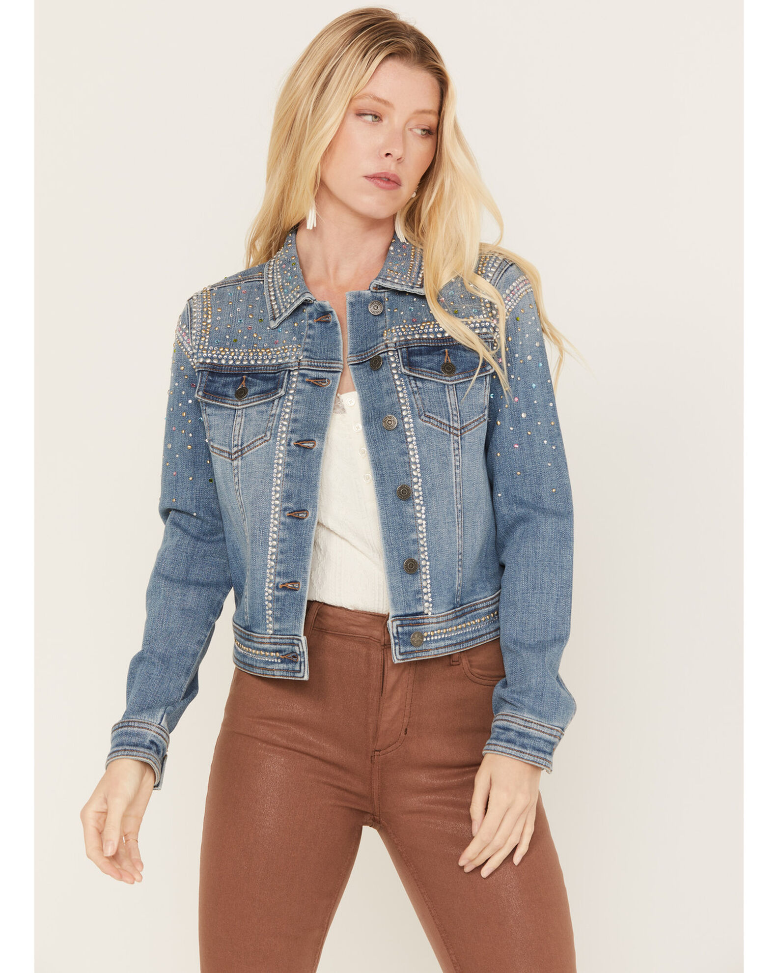 Women's embellished online denim jackets