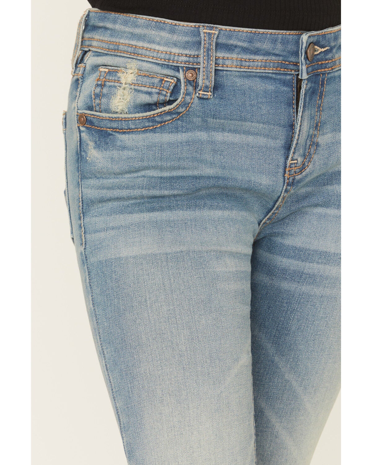 Image #2 - Shyanne Girls' Medium Wash Shayla Bootcut Stretch Denim Jeans, Medium Wash, hi-res