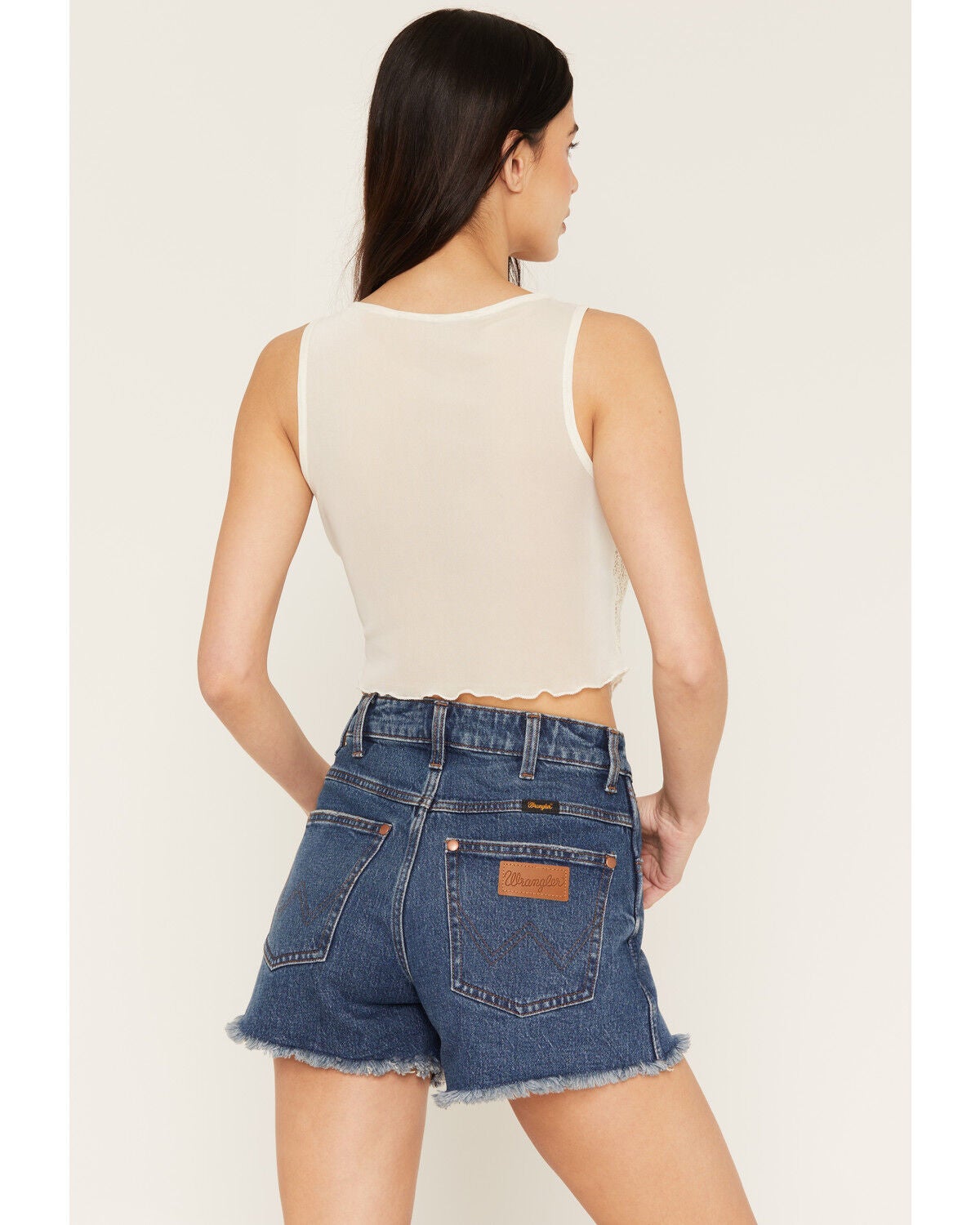 Image #4 - Ash & Violet Women's Crochet Sheer Point Hem Sleeveless Tank Top, Ivory, hi-res