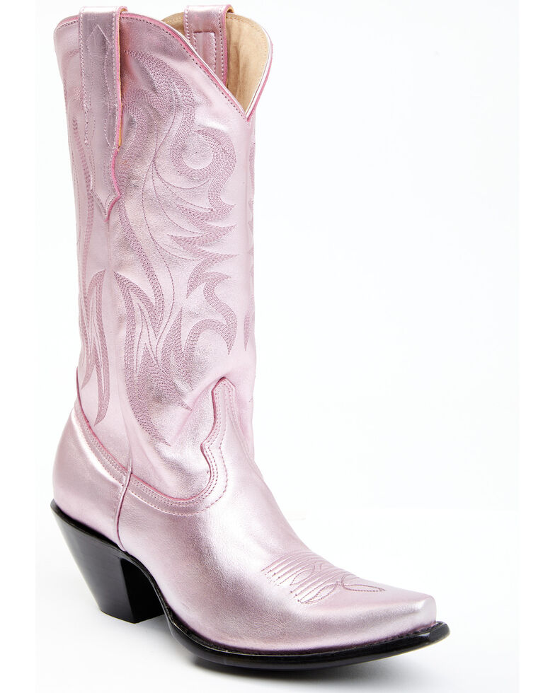 Idyllwind Women's Rose Metallic Pink Leather Western Boot - Snip Toe , Pink, hi-res
