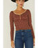 Image #2 - Wild Moss Women's Floral Ribbed Top, , hi-res