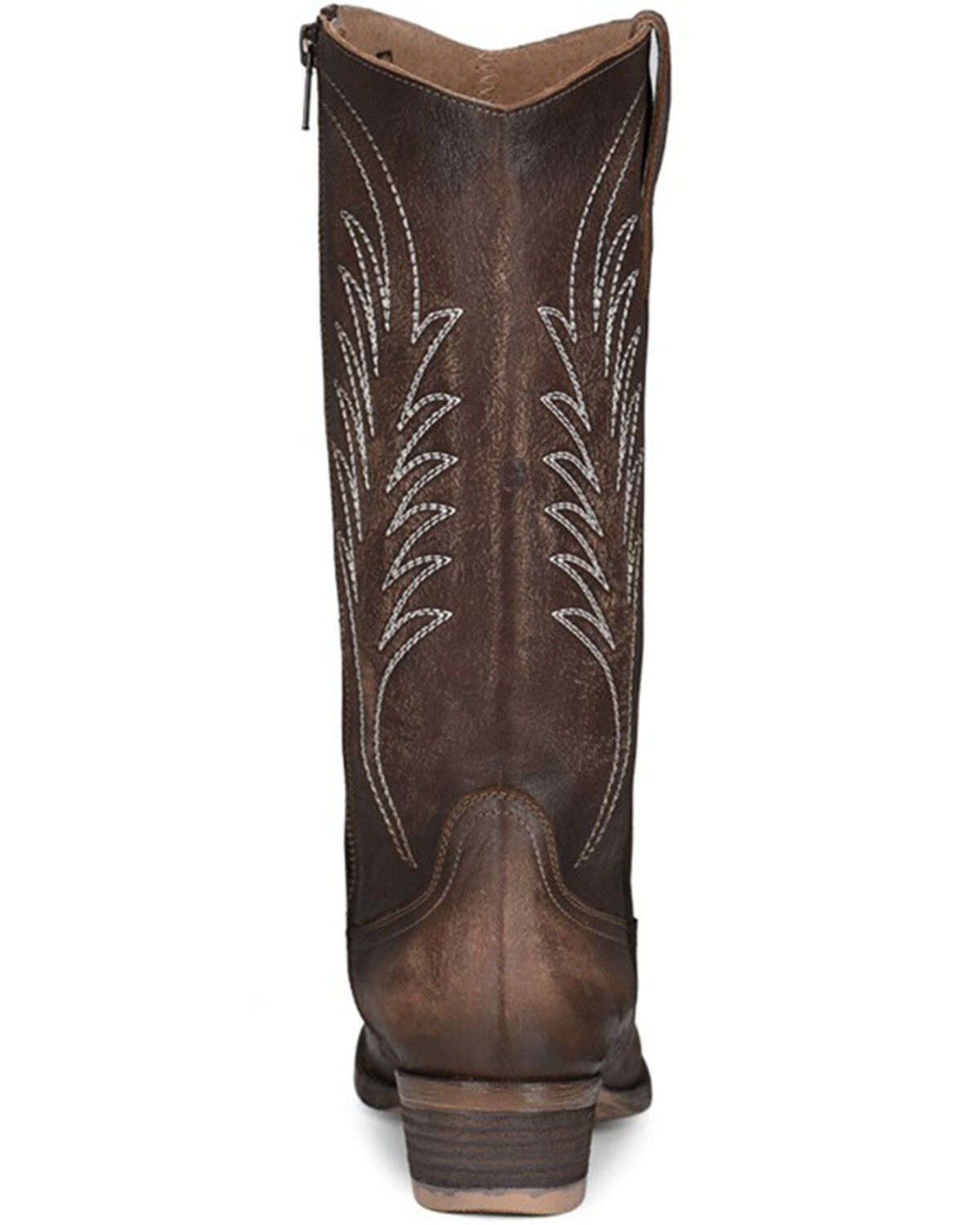 Image #4 - Circle G Women's Tobacco Embroidery Zip Leather Western Boot - Round Toe, Dark Brown, hi-res