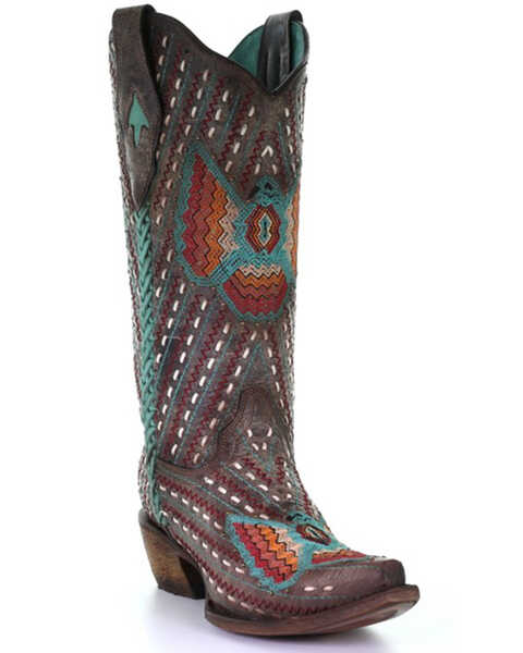Corral Women's Lamb Embroidery Western Boots - Snip Toe, Brown, hi-res