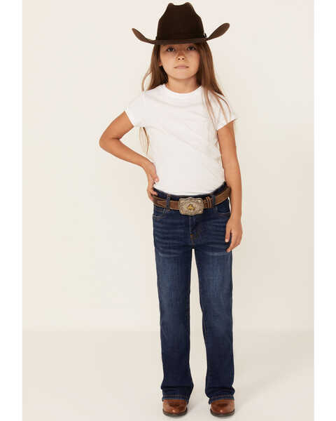 Image #1 - Ranch Dress'n Girls' Howdy Medium Wash Mid Rise Bootcut Jeans, Blue, hi-res