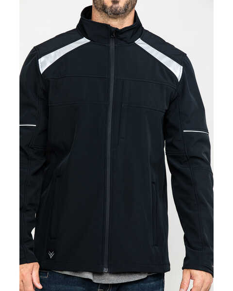 Hawx Men's Reflective Polar Fleece Zip-Front Work Moto Jacket - Big, Black, hi-res