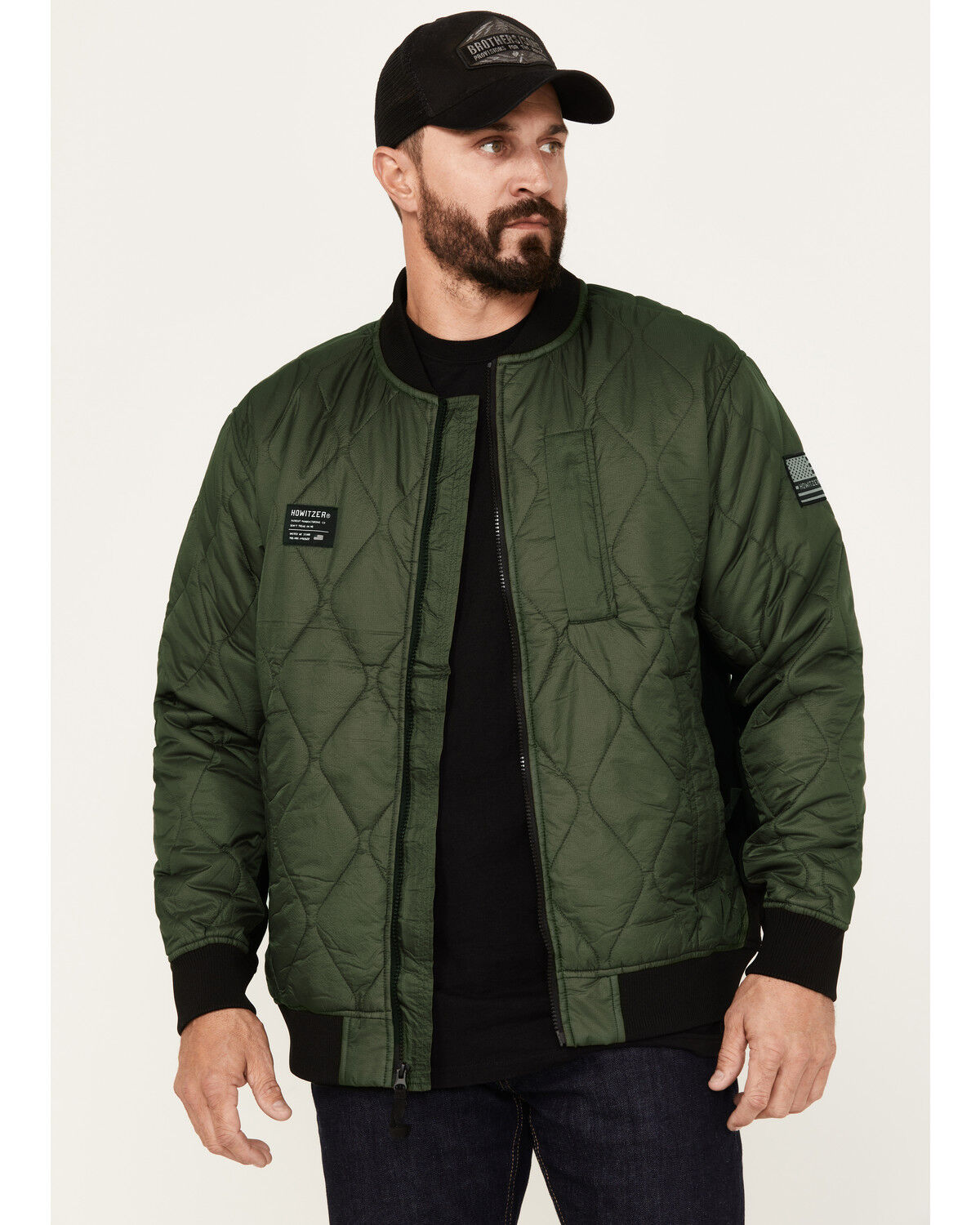 Image #1 - Howitzer Men's Pilot Bomber Jacket, Green, hi-res