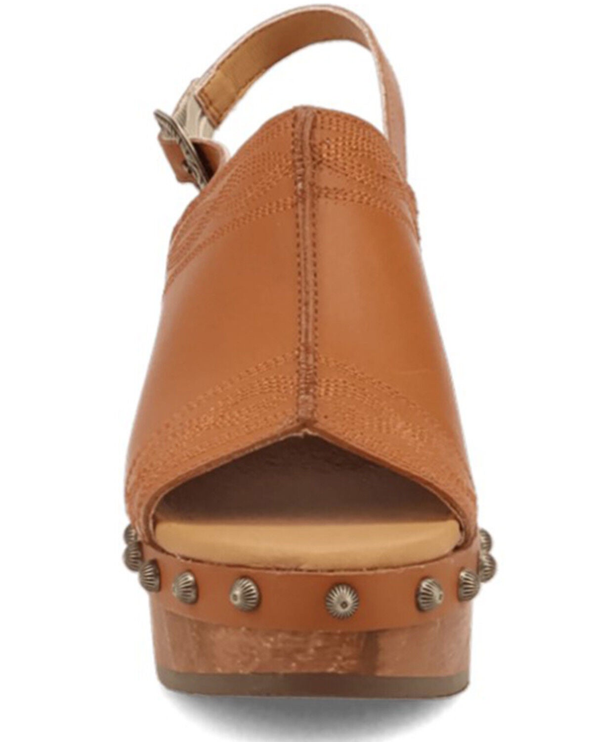 Image #4 - Dingo Women's Clover Wooden Sandals, Brown, hi-res