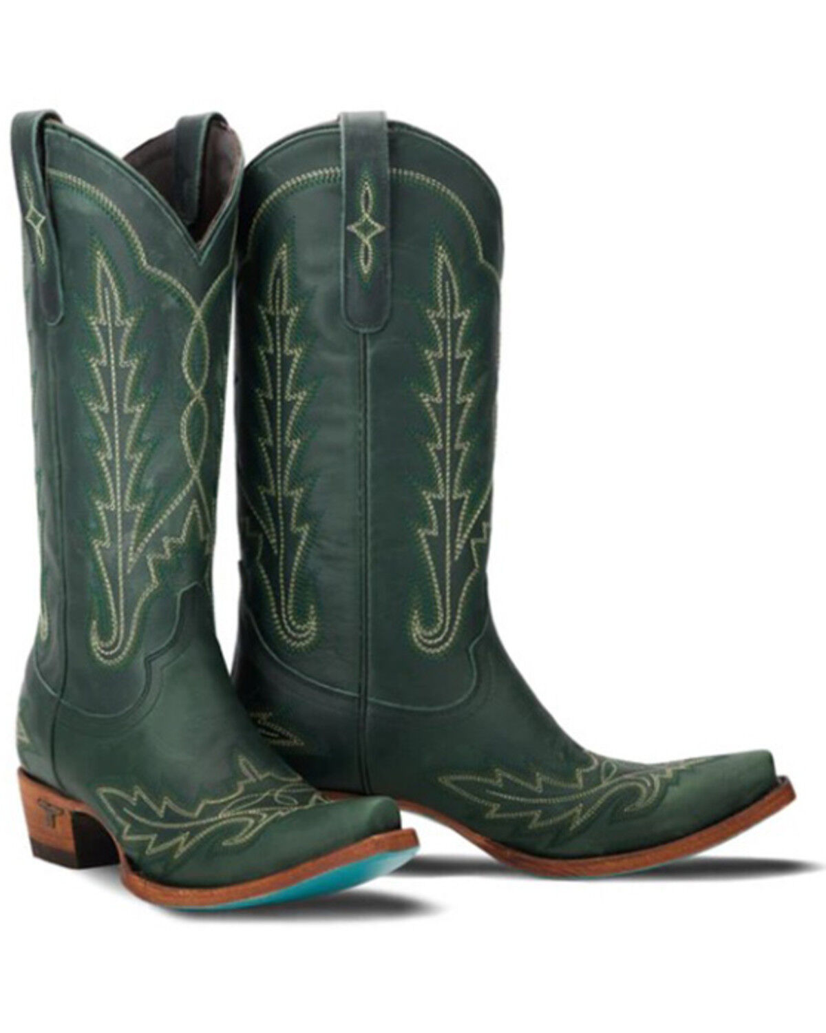 Image #1 - Lane Women's Lexington Western Boots - Snip Toe, Green, hi-res
