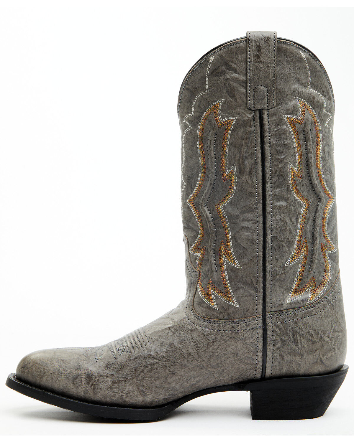 Image #3 - Laredo Men's Fancy Stitch Western Boots - Round Toe, Grey, hi-res