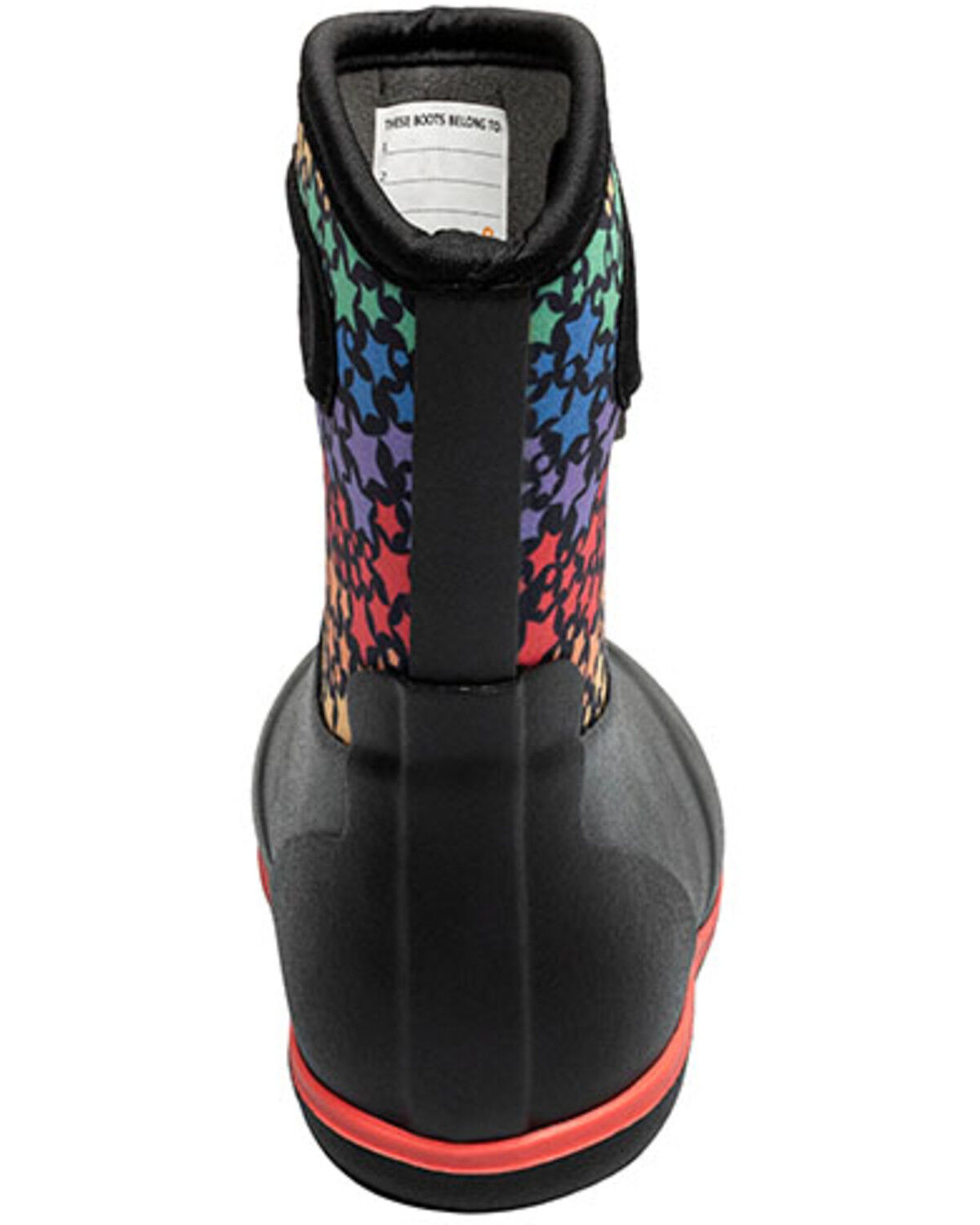 Image #5 - Bogs Toddler Girls' Classic Rainbow Stars Rainboots, Black, hi-res