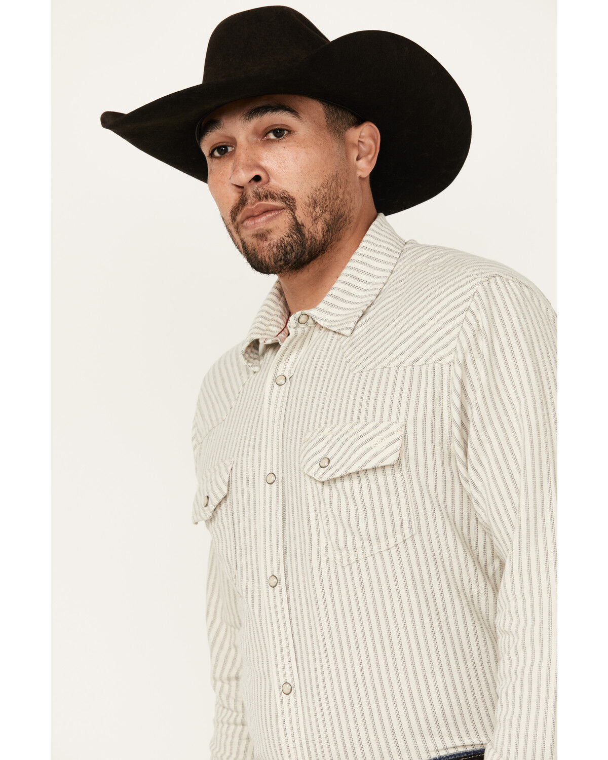 Image #2 - Blue Ranchwear Men's Boone Striped Long Sleeve Snap Western Shirt, Tan, hi-res