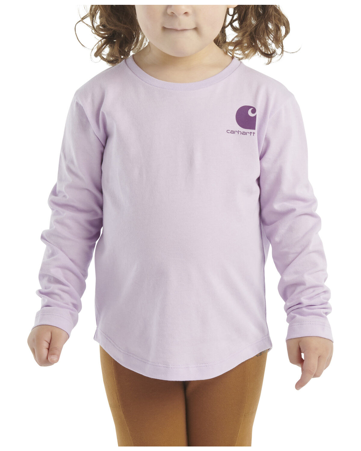 Image #3 - Carhartt Toddler Girls' Desert Logo Long Sleeve Graphic Shirt, Purple, hi-res