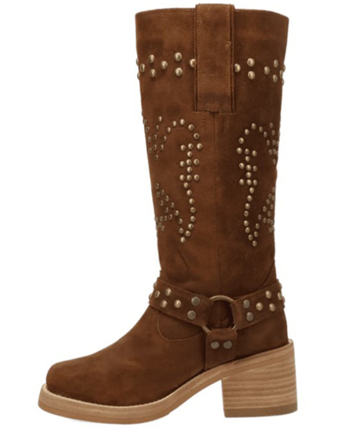 Image #3 - Dingo Women's Troubadour Studded Tall Fashion Boots - Round Toe, Brown, hi-res