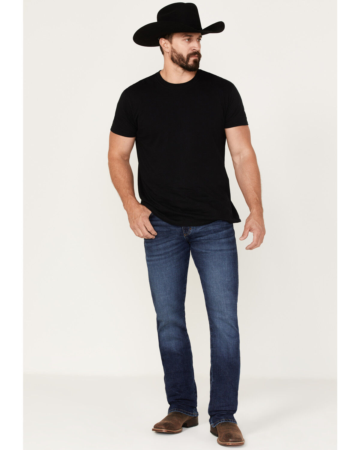 Image #1 - Wrangler Retro Men's Holsteiner Dark Wash Slim Boot Stretch Denim Jeans, Blue, hi-res