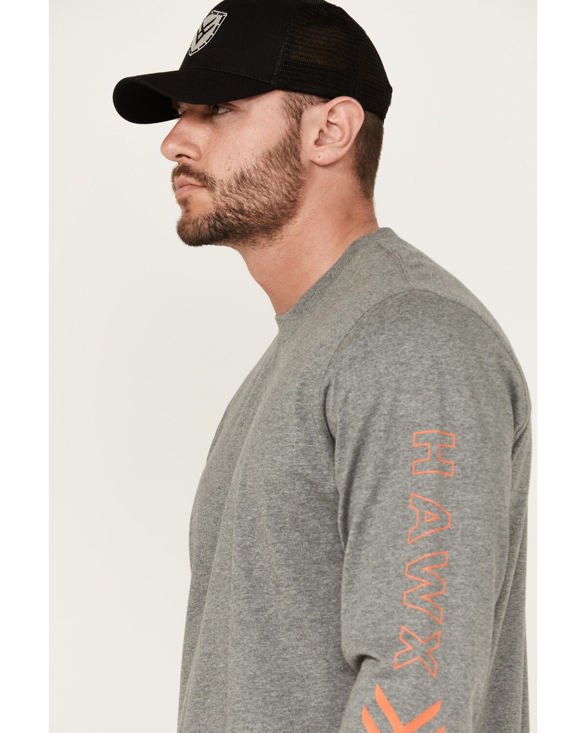 Image #2 - Hawx Men's Logo Long Sleeve Knit Work T-Shirt, , hi-res