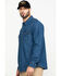 Image #3 - Hawx Men's Stonewashed Denim Snap Western Long Sleeve Work Shirt - Tall , Blue, hi-res