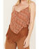 Image #2 - Rock & Roll Denim Women's Floral Fringe Tank Top, Brown, hi-res