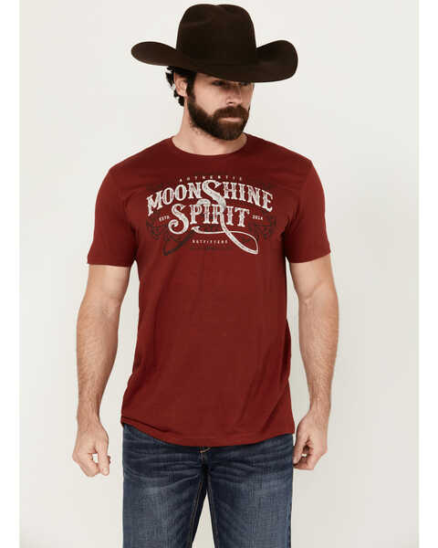 Moonshine Spirit Men's Authentic Short Sleeve Graphic T-Shirt , Burgundy, hi-res
