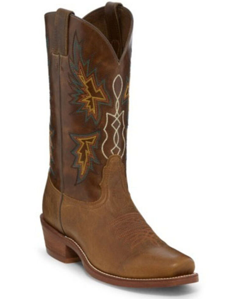 Nocona Men's 12" Vintage Cowboy Boots - Square Toe, Tan, hi-res