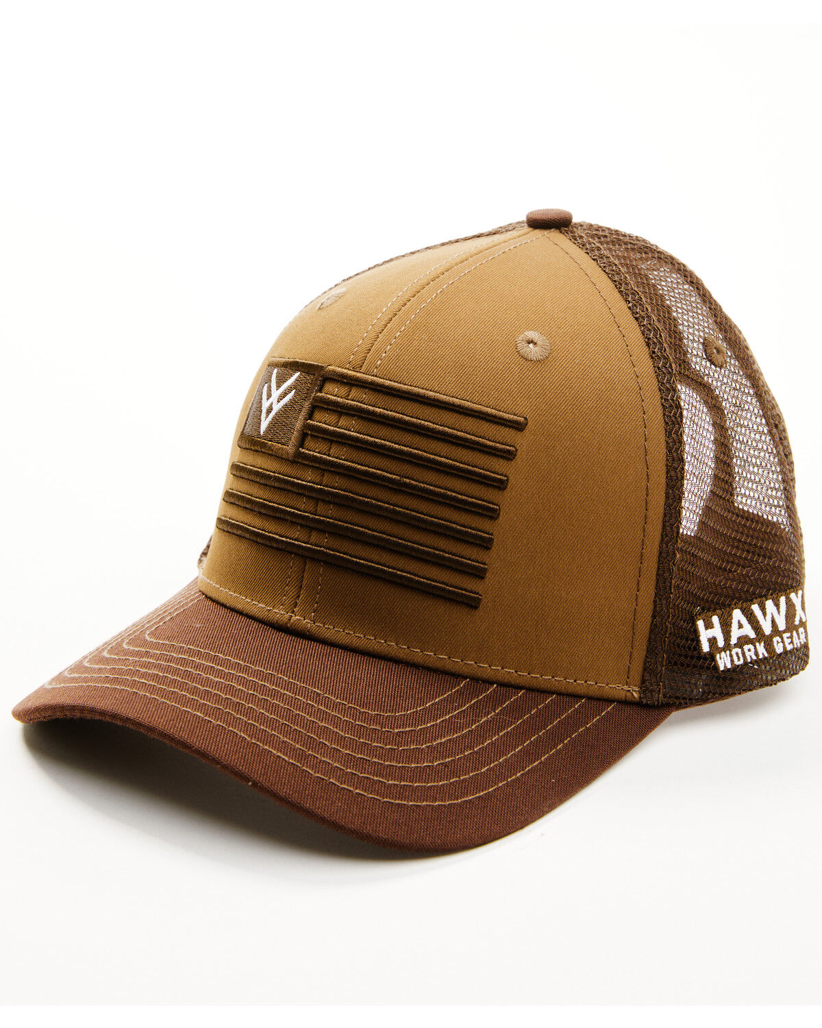 Image #1 - Hawx Men's American Flag Ball Cap, Brown, hi-res