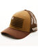 Image #1 - Hawx Men's American Flag Ball Cap, Brown, hi-res
