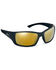 Image #1 - Hobie Men's Everglades Satin Black Frame Polarized Sunglasses  , Black, hi-res