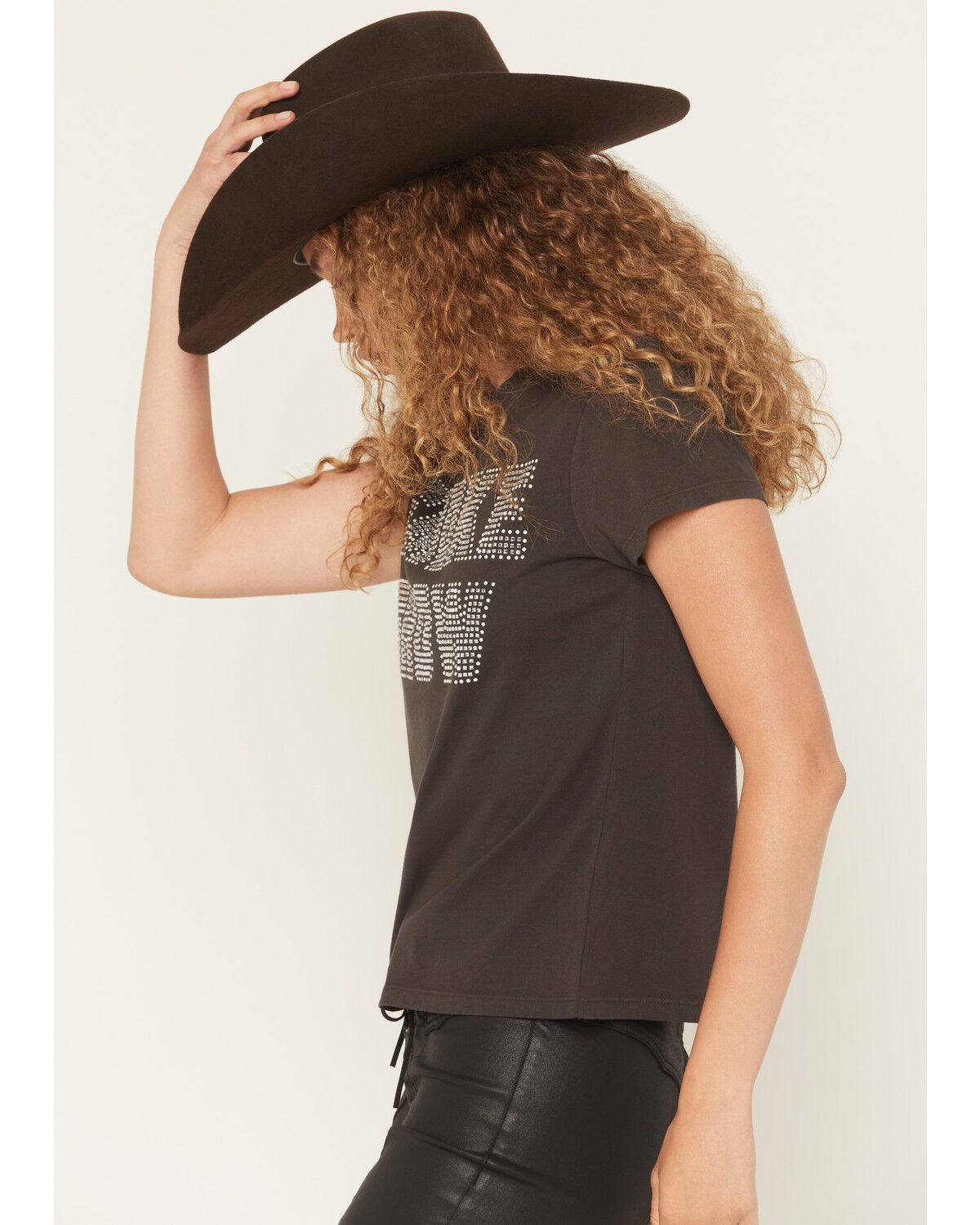 Image #2 - Idyllwind Women's Smoke Show Rhinestone Short Sleeve Baby Tee, Black, hi-res