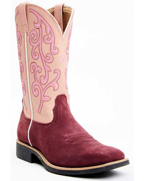 Twisted X Women's Western Boots - Square Toe, Pink, hi-res