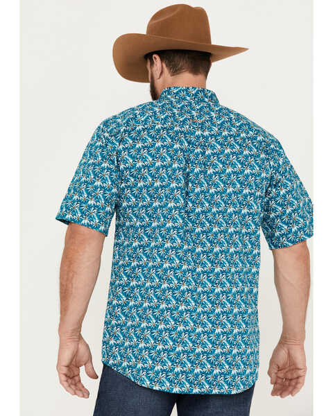 Image #4 - Ariat Men's Kavir Classic Fit Western Shirt, Teal, hi-res