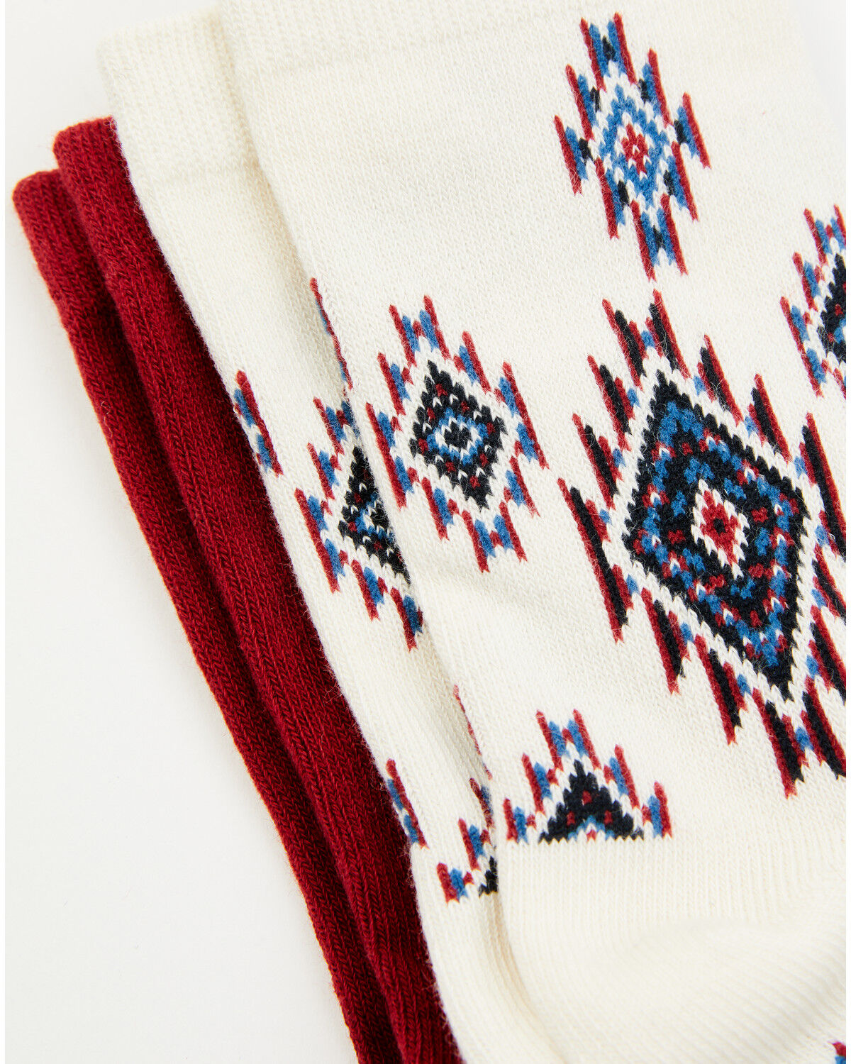 Image #2 - Shyanne Girls' Romy Southwestern Crew Socks - 2-Pack, Cream, hi-res