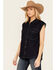 Image #2 - Flying Tomato Women's Dark Wash Denim Vest, Blue, hi-res