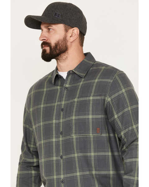 Image #2 - Brothers and Sons Men's Casual Plaid Print Long Sleeve Button-Down Western Flannel Shirt , Charcoal, hi-res