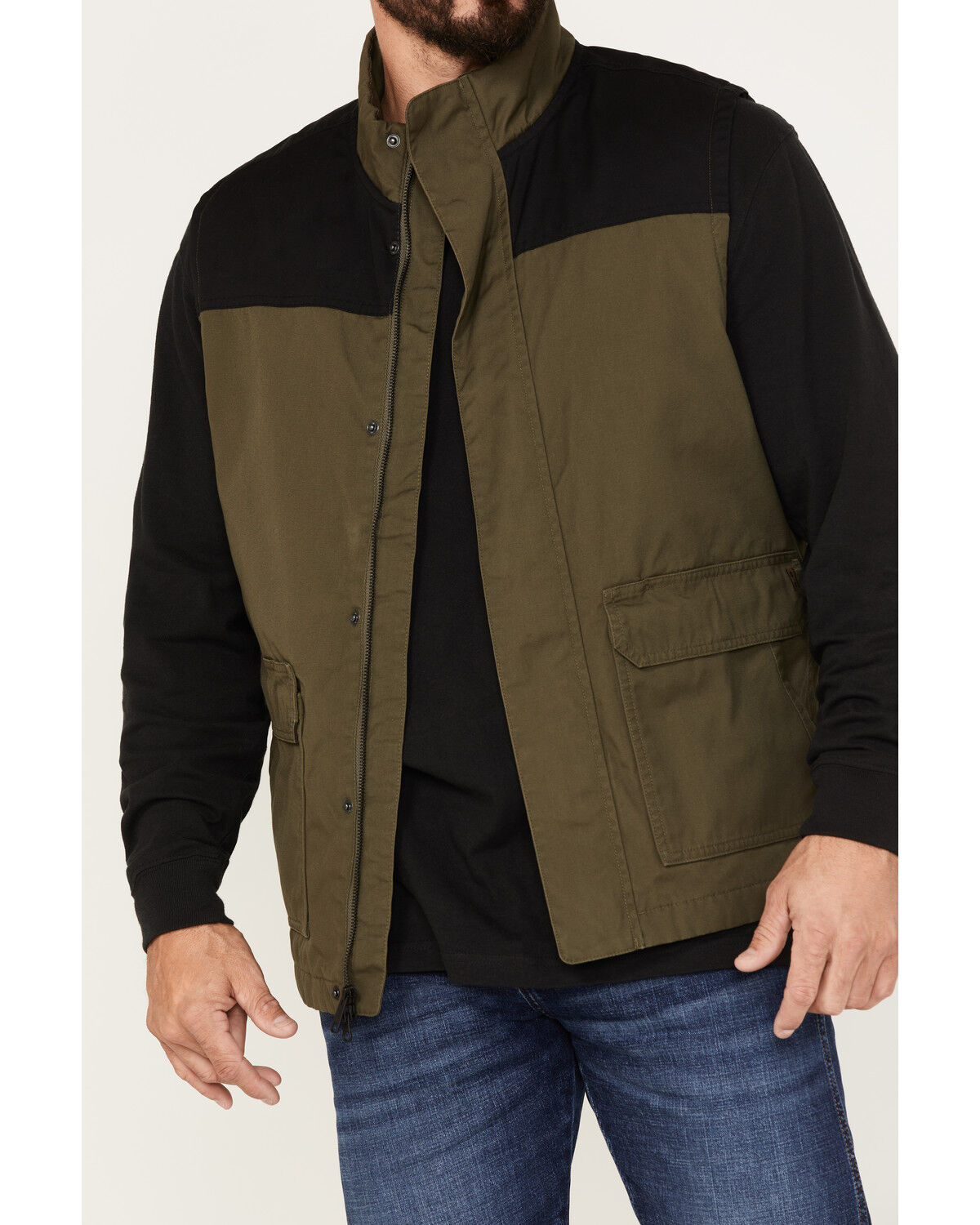 Image #3 - Brothers and Sons Men's Waxed Canvas Field Vest, Olive, hi-res