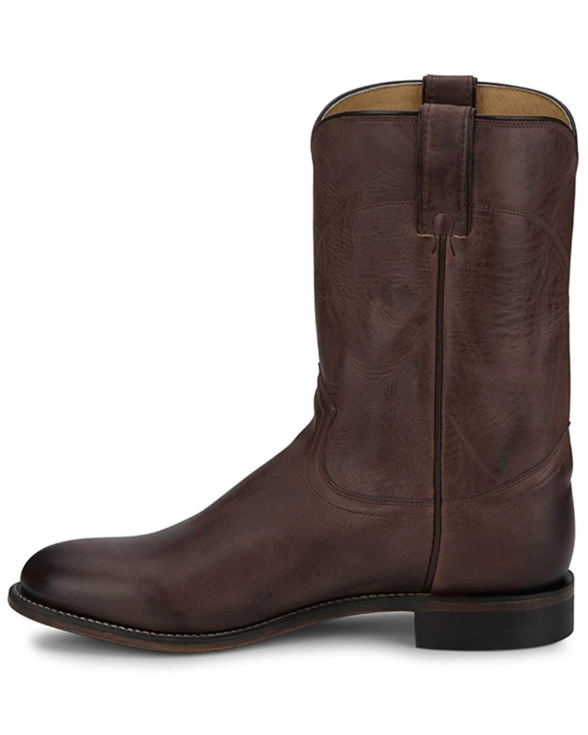 Image #3 - Justin Men's 10" Ted Roper Western Boots - Round Toe, Dark Brown, hi-res