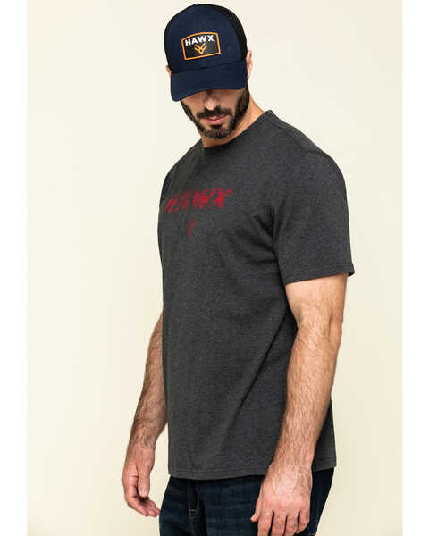 Image #3 - Hawx Men's Gray Back Logo Graphic Work T-Shirt , Charcoal, hi-res