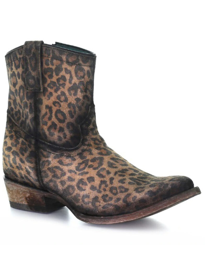 Corral Women's Leopard Print Fashion Booties - Round Toe, Leopard, hi-res