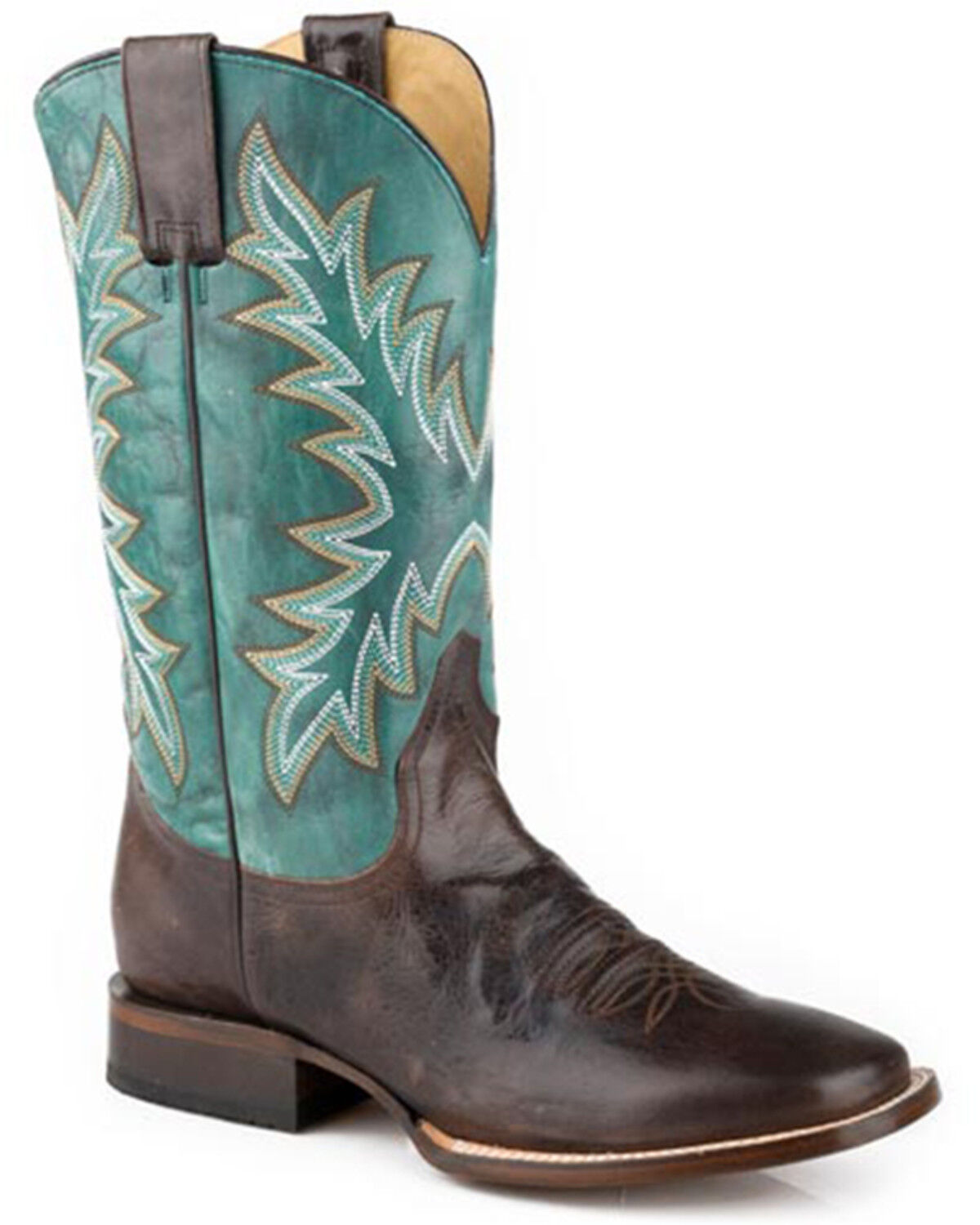 Image #1 - Stetson Men's Cole Western Boots - Broad Square Toe, Grey, hi-res