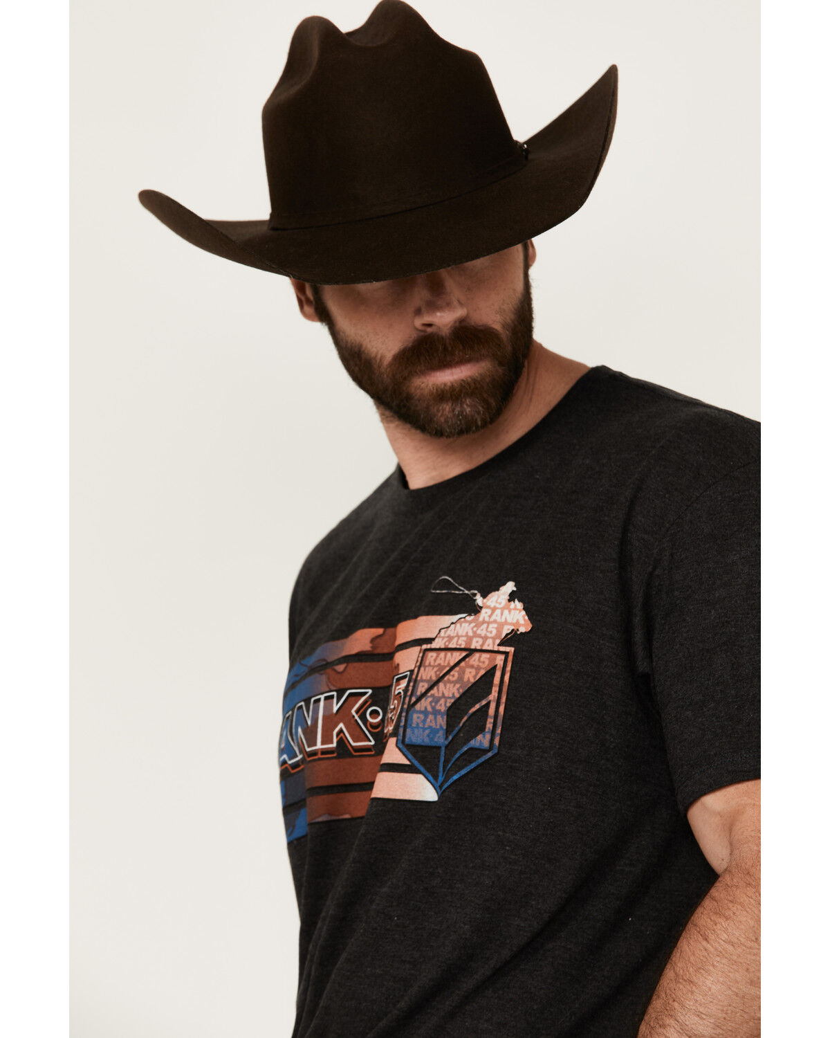Image #2 - RANK 45® Men's Just Ride Short Sleeve Logo Graphic T-Shirt, Charcoal, hi-res
