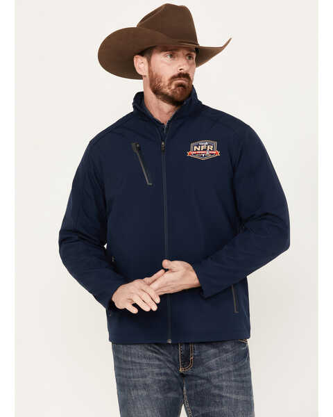 Image #1 - Wrangler Men's Pro Rodeo NFR 2022 Softshell Jacket, Navy, hi-res