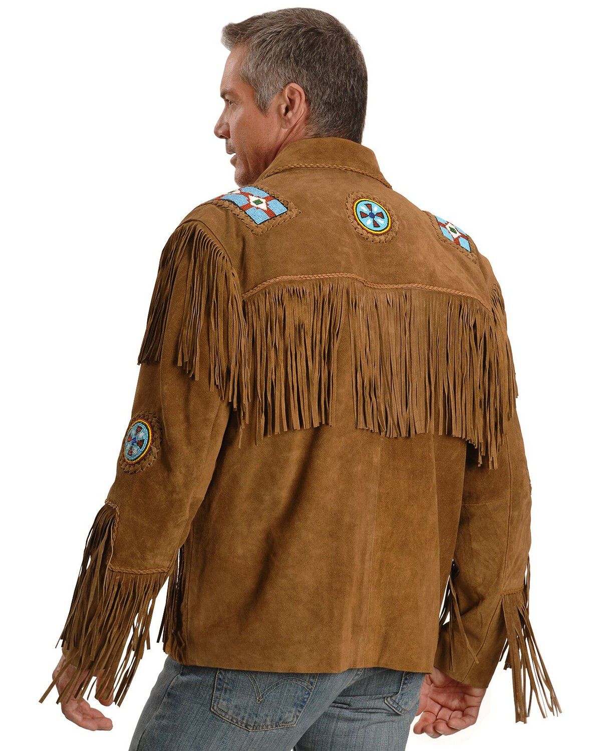 Image #3 - Liberty Wear Eagle Bead Fringed Suede Leather Jacket, , hi-res