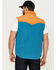 Image #4 - Rock & Roll Denim Men's Vintage 46 Color Block Vest, Teal, hi-res