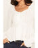 Image #3 - Wonderwest Women's Long Sleeve Lace Trim Button-Front Top, Ivory, hi-res