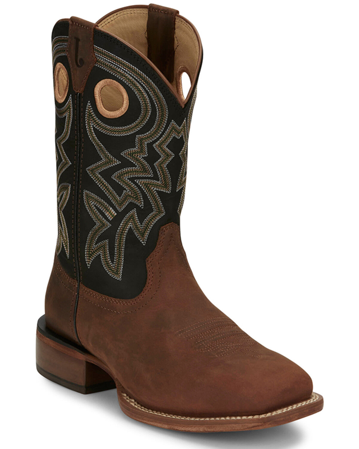 Image #1 - Justin Men's Big News Western Boots - Broad Square Toe, Brown, hi-res
