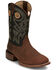 Image #1 - Justin Men's Big News Western Boots - Broad Square Toe, Brown, hi-res