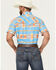 Image #4 - Rock & Roll Denim Men's Tek Southwestern Print Short Sleeve Snap Western Shirt, Blue, hi-res