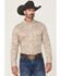 Image #1 - Cody James Men's Waylen Floral Print Long Sleeve Button-Down Stretch Western Shirt, Brown, hi-res